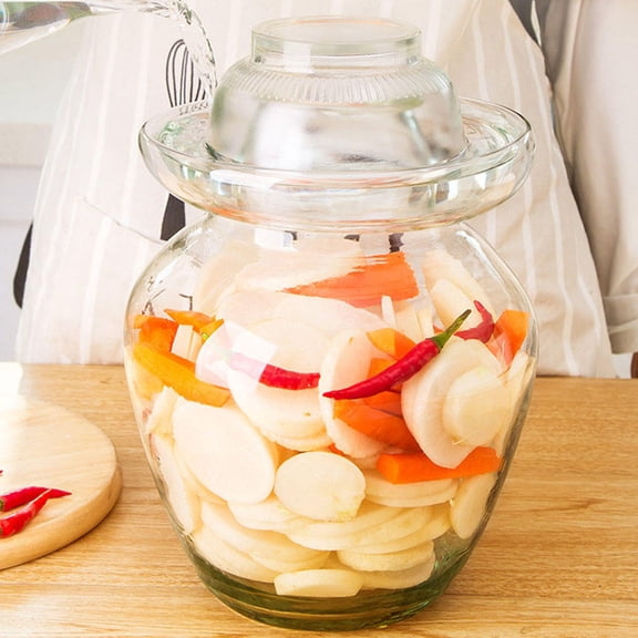 FOMIYES Glass Pickling Jar , Assorted Colors, Fermentation Container for Homemade Pickles, Kimchi, Sauerkraut, Serving