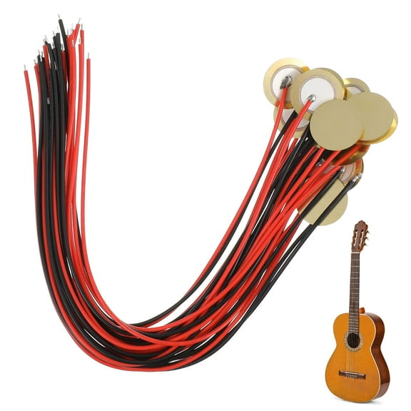 FOMIYES Piezoelectric Transducer 15Pcs Circular Piezo Discs for Acoustic Instruments Pickup