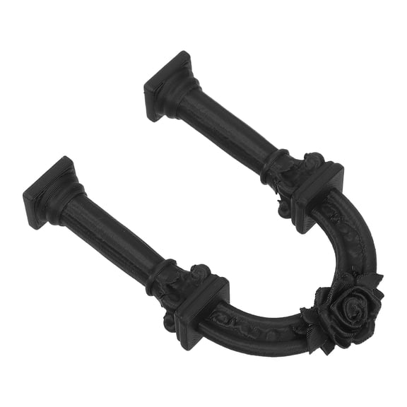 FOMIYES Black Plastic European Style Roman Pillar Arch for DIY Fairy Garden Model Decor