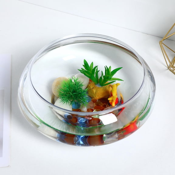 FOMIYES Clear Plastic Betta Tank Aquarium for Tabletop Decoration with Smooth Finish