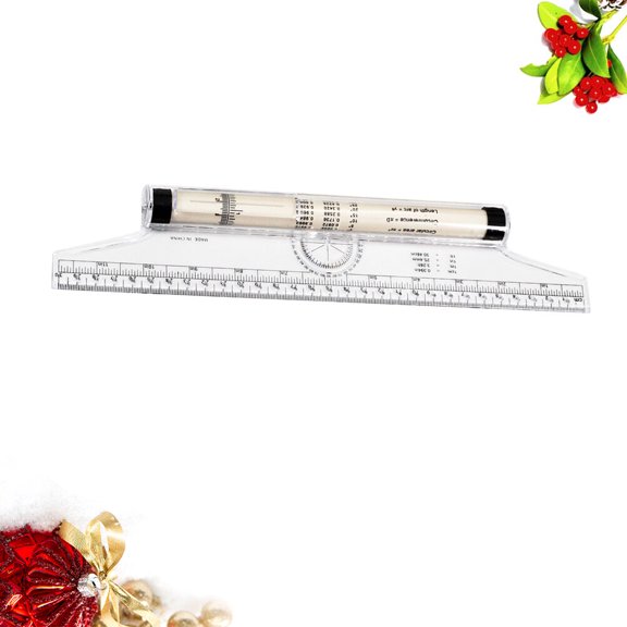 FOMIYES Plastic Drawing Scale Ruler for Circle Drawing Office Use 1Pcs