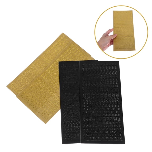 FOMIYES Plated Gold Glitter Letter Stickers Durable PVC for Scrapbook Albums Cards and DIY Projects