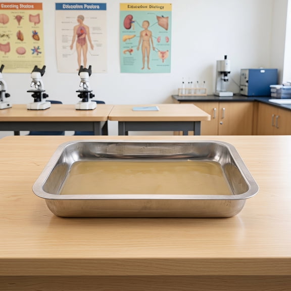FOMIYES Plated Silver Stainless Steel Dissecting Pan with Wax Layer Ideal for Laboratory Experiments