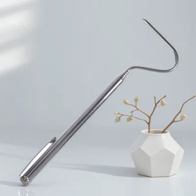 FOMIYES Plated Silver Stainless Steel Snake Tool with Retractable Handle for Efficient Reptile Catching