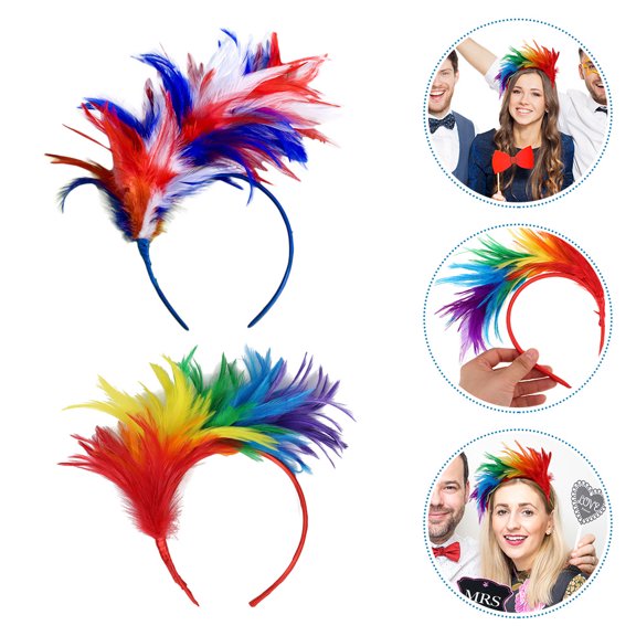 FOMIYES Plume Fascinator Headband Set, Lightweight Costume Headpiece for Carnival or Masquerade