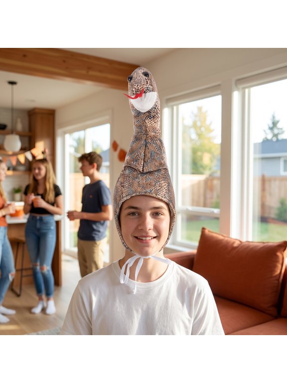 Snake Plush Hat Novelty Animal Cosplay Headgear for Photo Booth