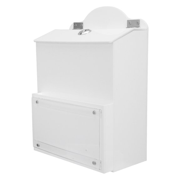 FOMIYES Acrylic Feedback Box, White, Easy-Access Slot, Sturdy Design, Office