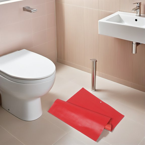 FOMIYES Portable Red Laundry Scrubbing Mat with Ribbed Texture and Antislip Plastic Material