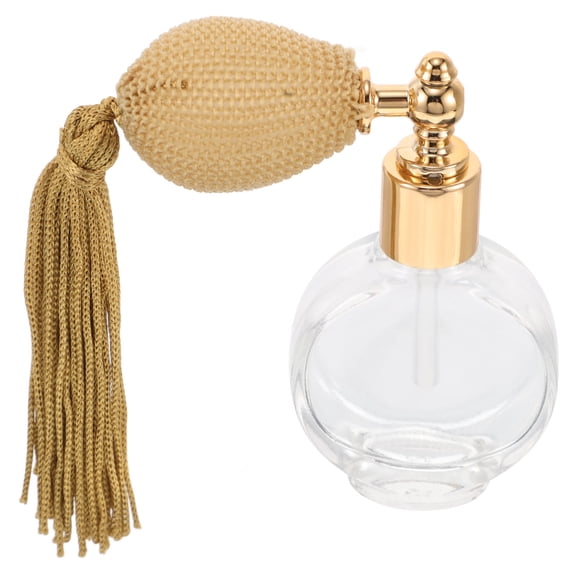 FOMIYES Portable Refillable Glass Perfume Atomizer with Tassel Bulb Spray for Travel and Decor
