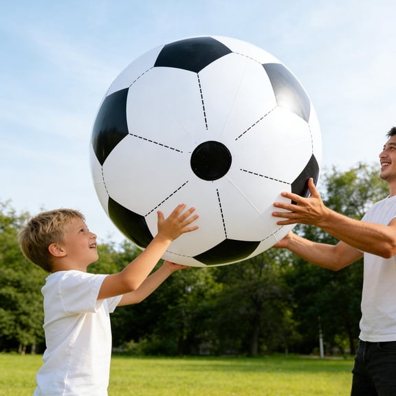 FOMIYES Lightweight White Inflatable Football, Beach for Pool Games, Outdoor Sports and Family Play