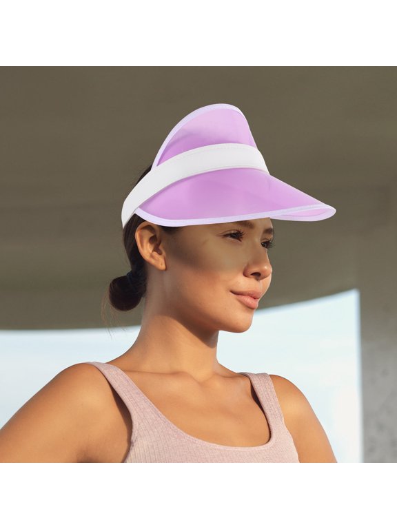 Purple Clear Brim Visor Hat for Beach and Outdoor Activities