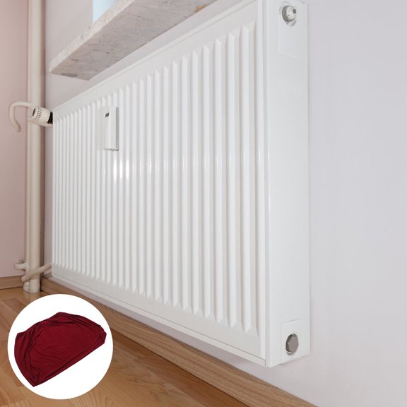 FOMIYES Radiator Heater Cover Dark Red Breathable Polyester Dust Barrier Washable for Home Use
