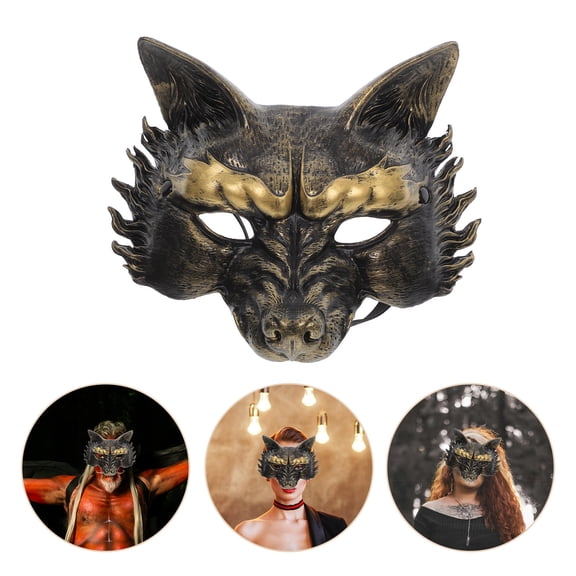 FOMIYES Golden Realistic Wolf Mask for Decoration and Masquerade Events