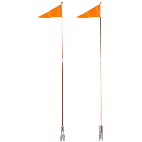 FOMIYES Rear Bike Safety Flag 2Pcs Rectangular Orange Polyester for High Visibility During Cycling 160.0x28.0x3.0in