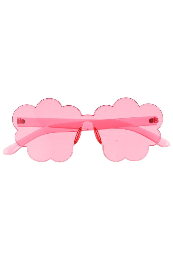 Red Frameless Cloud Sunglasses with Novel Flower Design for Fashion and Sun Protection