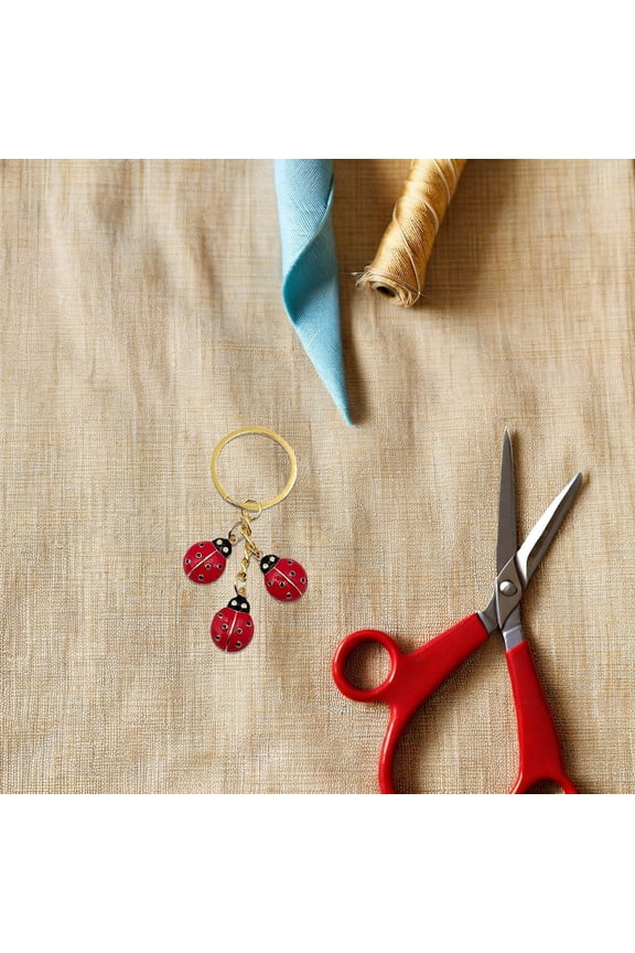 Ladybug Shape Keychain Red Alloy 1Set