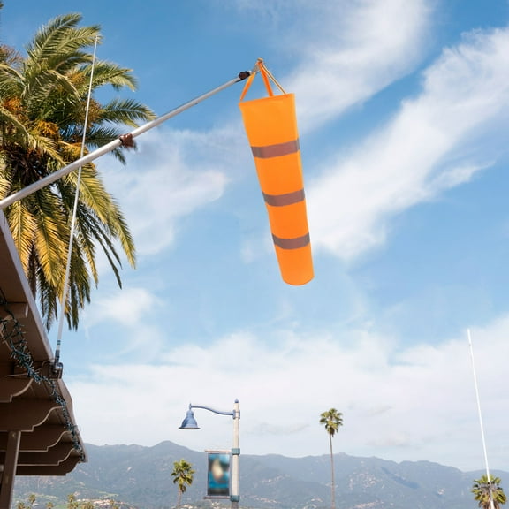 FOMIYES Orange Reflective Windsock Flag for Outdoor Garden, Yard, Lawn Weather Indicator and Wind Direction Marker