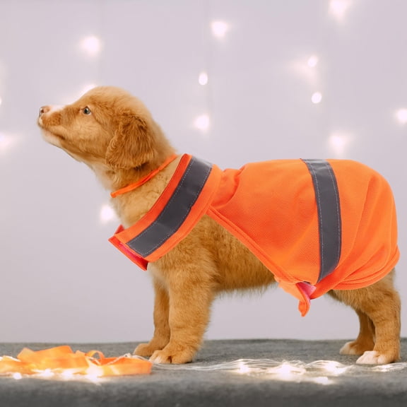 FOMIYES Durable Breathable Pet Safety Vest in Orange for Outdoor Adventures