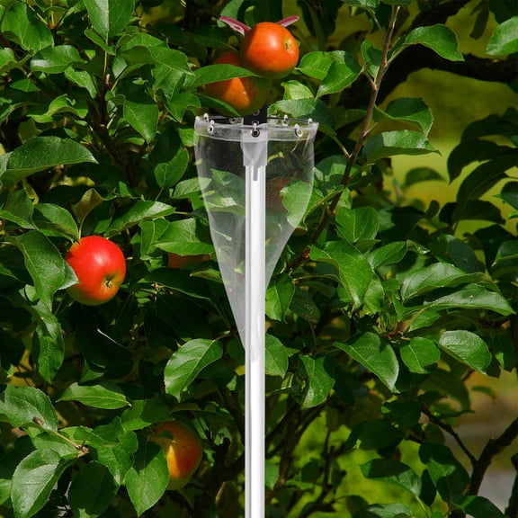 FOMIYES Reinforced White Fruit Picker Net Basket for Efficient Garden Fruit Collection