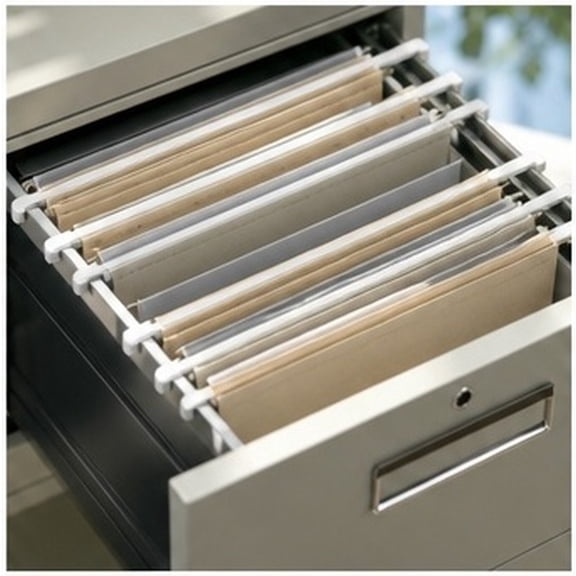 FOMIYES 10Pcs White Hanging File Folder Frame Bars for Office Desk Organization