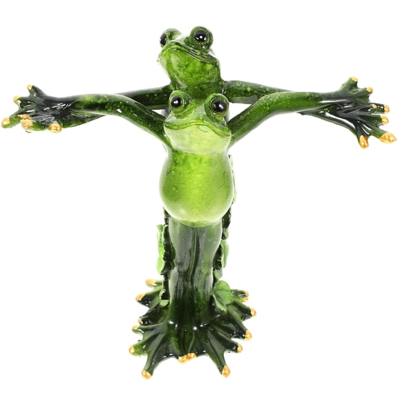 FOMIYES Resin Frog Ornament Green Garden Decor Synthetic Resin Animal Craft