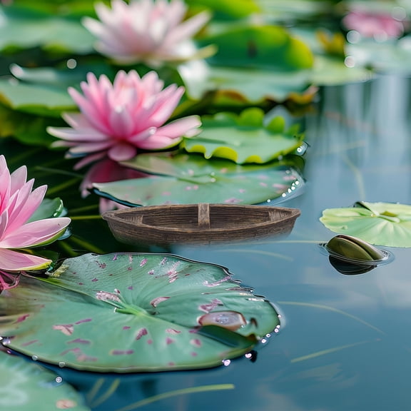 FOMIYES Resin Small Decorative Boat for Outdoor Pond Micro Landscape with Weather Resistant Finish