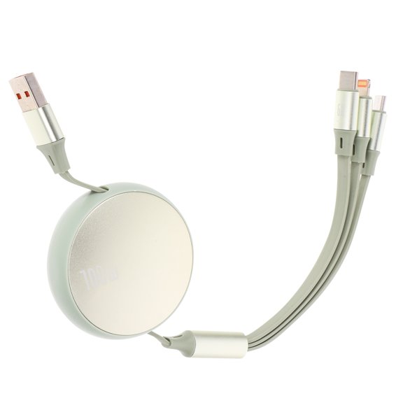 FOMIYES Retractable Type-C Fast Charging Cable in Light Green for Mobile Phone Data Transfer