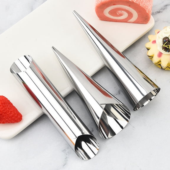 FOMIYES Reusable Stainless Steel Croissant Baking Molds, Plated Pastry Roll Forms for Homemade Cakes, Bread, Desserts and Pies