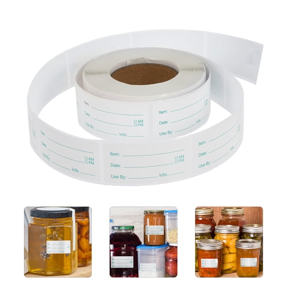 FOMIYES Baking Labels Food Storage Stickers Adhesive, 250 Cardboard Labels per Roll for Kitchen Organization