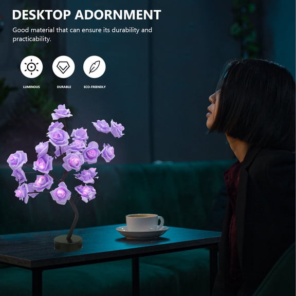 FOMIYES Flower Rose Lamp Black Plastic 1Pcs 19In X 13.4In X 3.9In