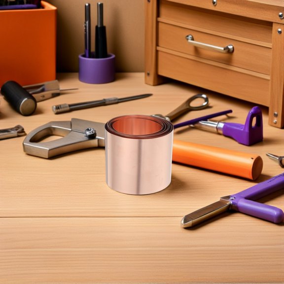 FOMIYES Rose Plated Gold Copper Foil Roll with High Conductivity for Electrical and Craft Applications