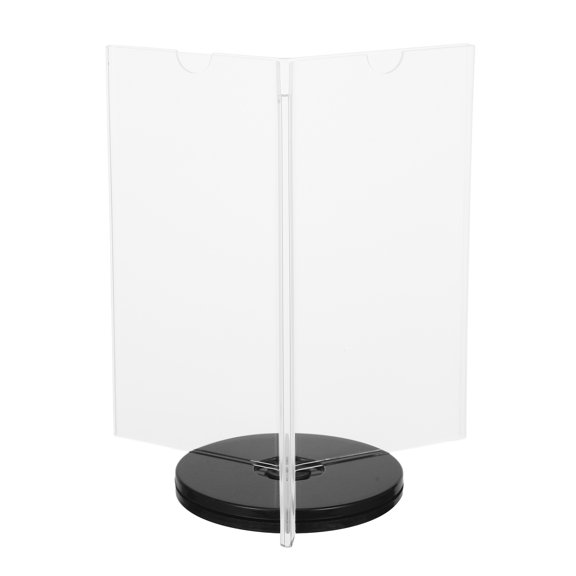 FOMIYES Rotary Menu Holder with Six-Sided Acrylic Design for Clear Desktop Display