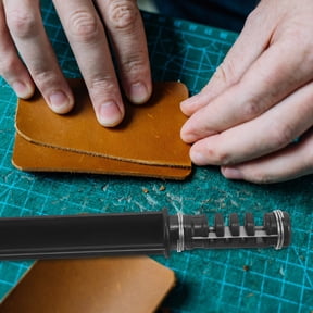 FOMIYES Rotating Strap Cutter with Replaceable Blades Black Easy Fixation Tool for DIY Leathercraft and Crafting Projects