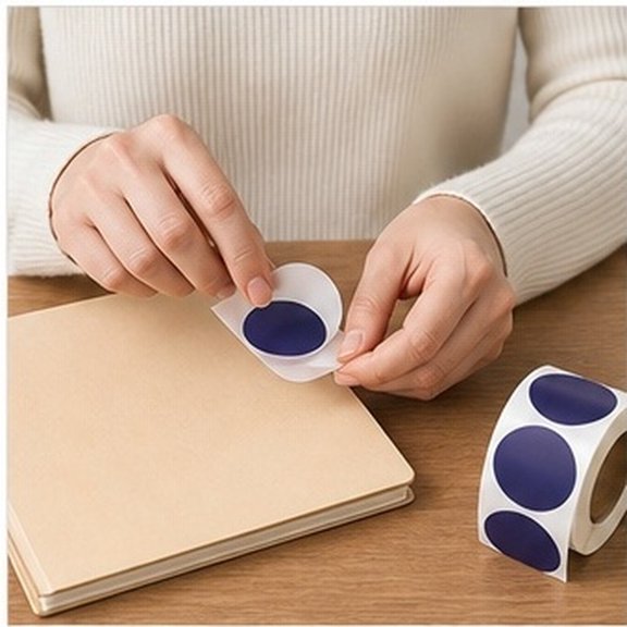 FOMIYES Round Dot Stickers Dark Blue Self Adhesive Colored Circle Labels for Home and Storage