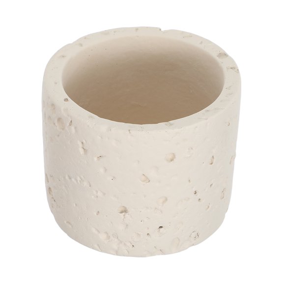FOMIYES Rustic Stone Match Storage Jar in Beige for Fireplace Candles and Decorative Home Use