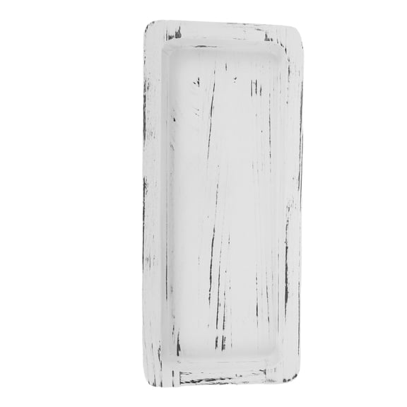 FOMIYES Rustic White Wood Rectangular Tray for Dining Room Decor and Seasonal Displays