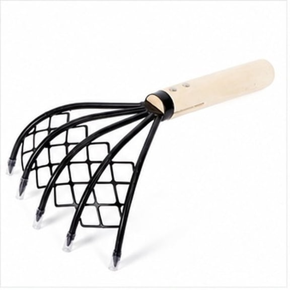 FOMIYES Seafood Digging Rake with Net, , Black Wooden Handle, Beach Sand Sifter Tool for Clam, Oyster, Shellfish