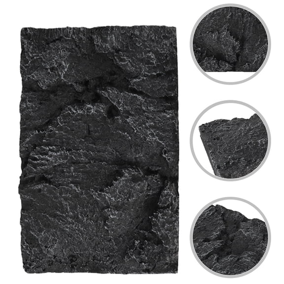FOMIYES Black 3D Fish Tank Background Board for Realistic Aquarium Decor