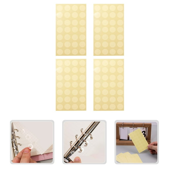 FOMIYES Hole Reinforcement Rings Adhesive Stickers for Loose Leaf Paper Khaki