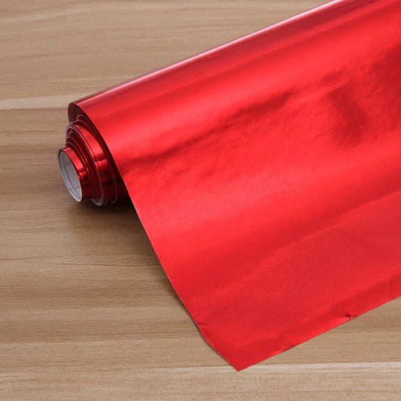 FOMIYES Self Adhesive Red Car Wrap Vinyl Film Electroplating Reflective Waterproof for Car Use