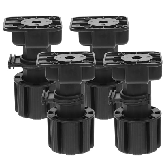 FOMIYES Set of 4 Black Adjustable Plastic Furniture Legs for Kitchen Cabinets and Cabinet Support