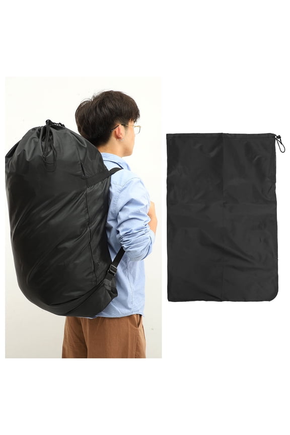 Polyester Drawstring Laundry Backpack, 36x24x0.4in, Lightweight and Spacious for Home and Travel
