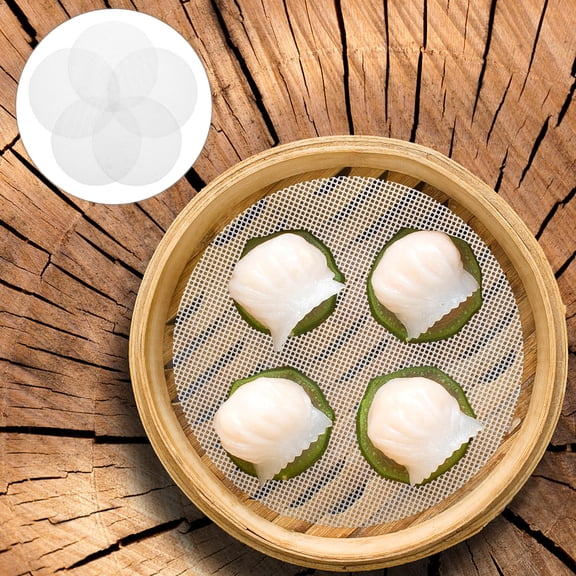 FOMIYES 5-Pack Silicone Round Steaming Mats for Bread and Buns, Non-Stick, Reusable, Kitchen Accessories