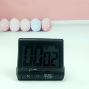 FOMIYES Digital Kitchen Timer in Black with Large Display for Tracking, Wall Mount or Tabletop Use