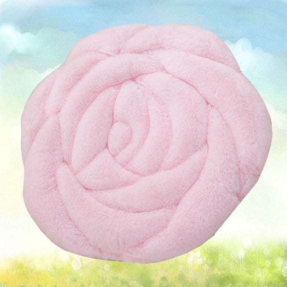 FOMIYES Simple Pink Plush Rose Cushion Creative Chic Design for Home Seating Areas