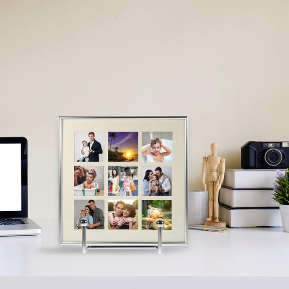 FOMIYES Simple Plate Holder Display Stand Silver Iron Photo Display 1Pcs