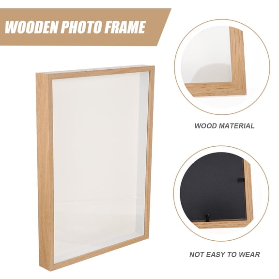 FOMIYES A3 Natural Wood 3cm Depth Picture Frame for Desk 1 Piece