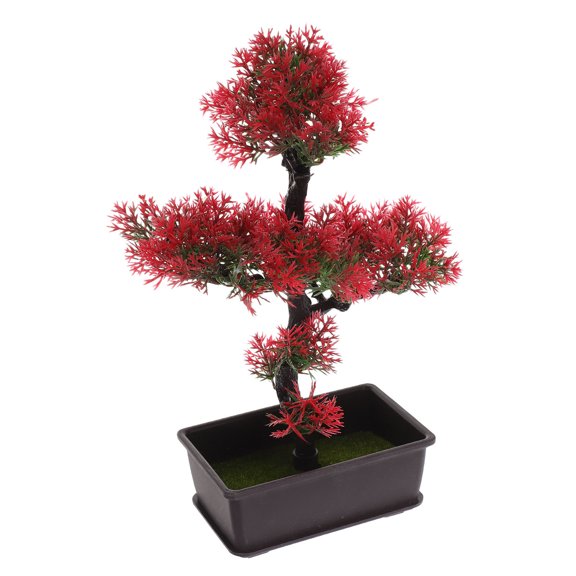 FOMIYES Simulation Bonsai Plant Multi Color Plastic Tabletop for Indoor Decoration
