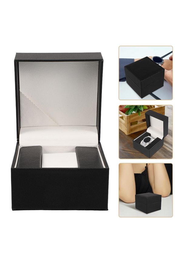 Single Watch Case Black PU Organizing Storage For Watch Collectors 1Set