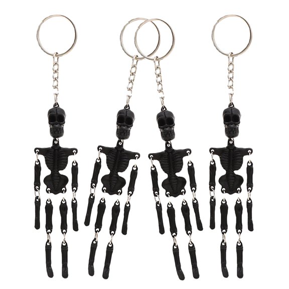 FOMIYES Unique Glowing Skull Keychain Black Metal for Bag Charm 4Pcs